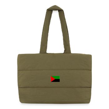 Drapeau de la Martinique rouge vert noir - Sac shopping matelassé - safari green - Devant