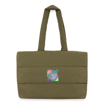 Colored rounds 3d - Puffer Shopping Bag - safari green - Front