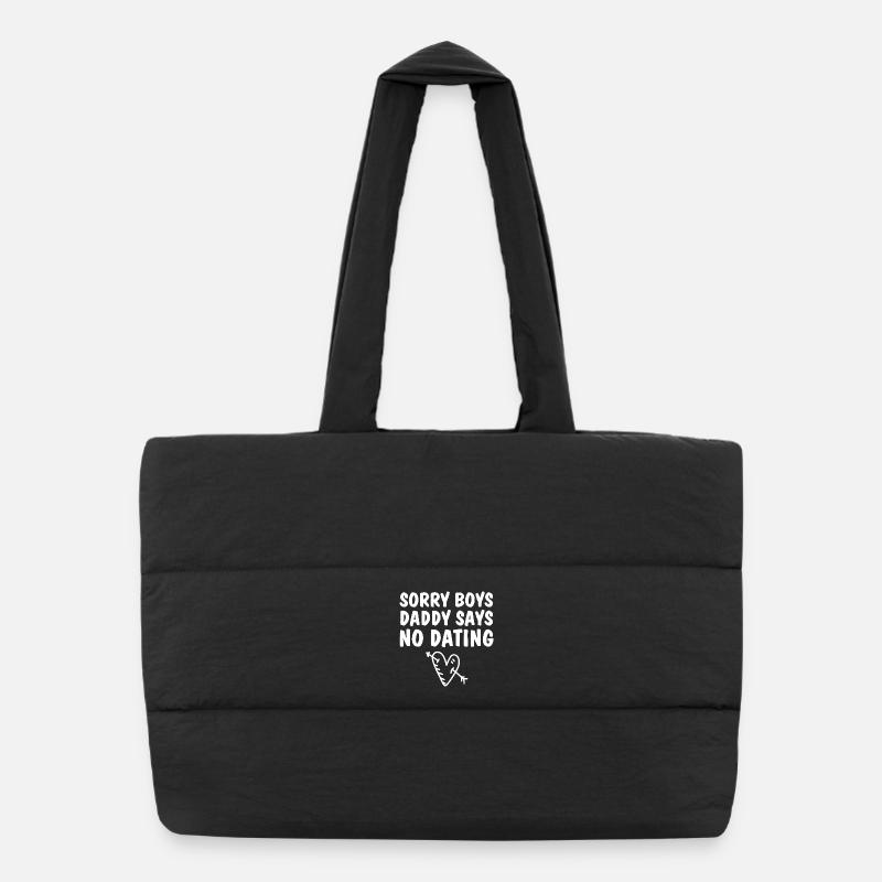 Humorous statement shirt for fathers - Puffer Shopping Bag - black