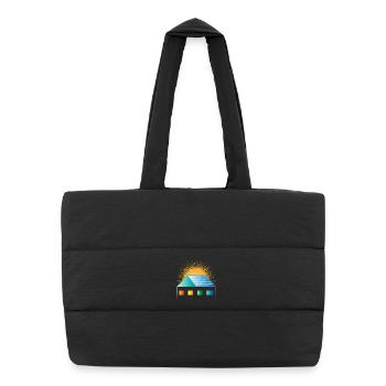 Cellule solaire sur le toit de la maison pour l’énergie positive - Sac shopping matelassé - noir - Devant