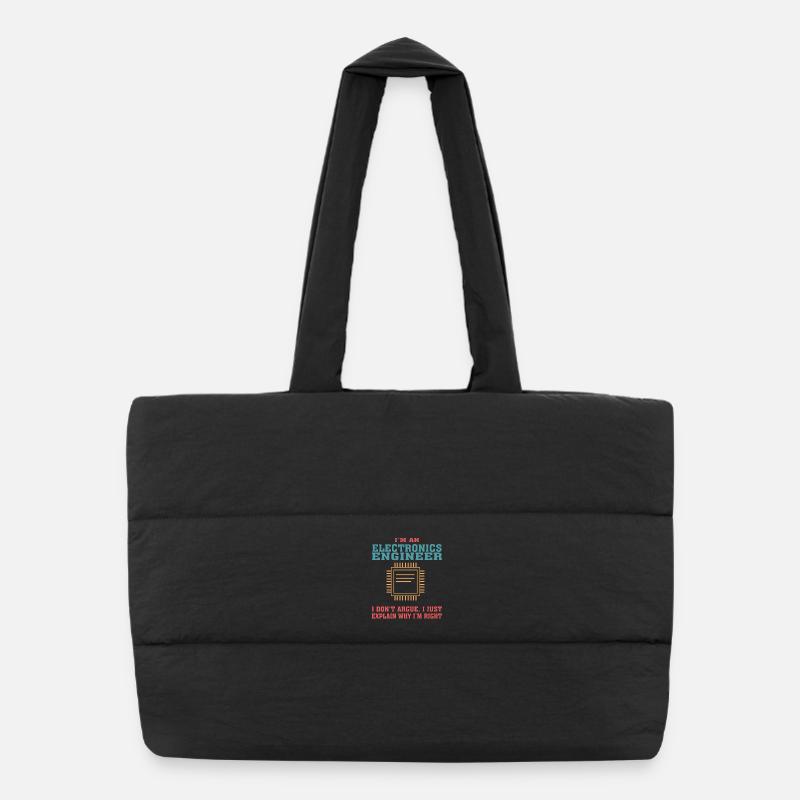 Drôle de devis d’ingénierie électronique pour l’électronique - Sac shopping matelassé - noir