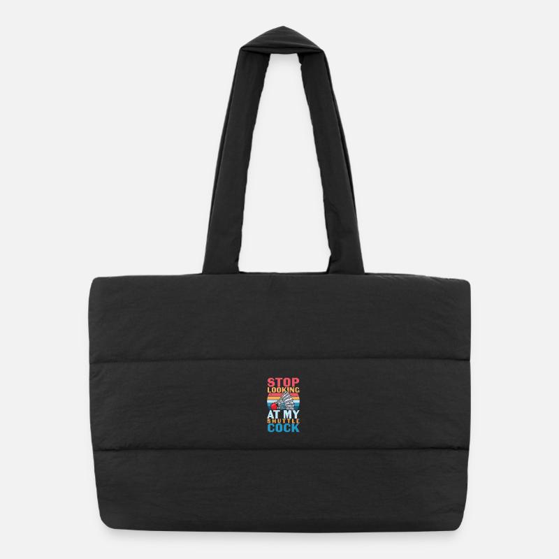 Badminton Joke Shuttlecock Puffer Shopping Bag