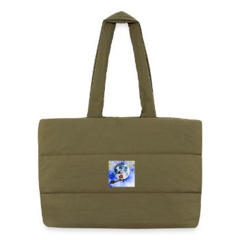 Cat wizard - Puffer Shopping Bag - safari green - Front