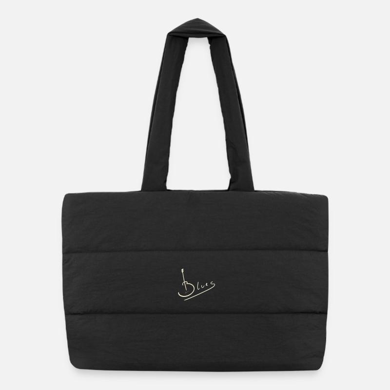 Guitare blues - Sac shopping matelassé - noir
