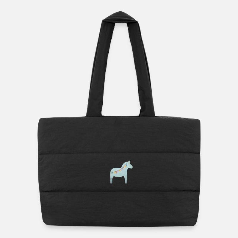 Dala cheval fanion Pastel cheval scandinave Hygge Sac shopping matelassé