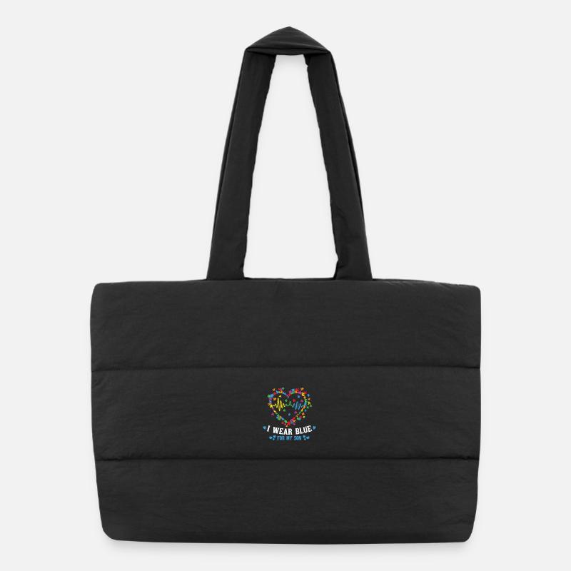 Je porte du bleu pour mon fils Autism Design Sac shopping matelassé