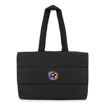 Paint Splashes Soccer Lover Graphisme Football - Sac shopping matelassé - noir - Devant