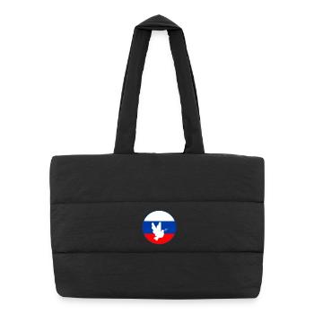 Colombe du drapeau russe - Sac shopping matelassé - noir - Devant