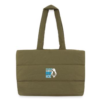 Pingouin Réchauffement climatique Changement climatique - Sac shopping matelassé - safari green - Devant