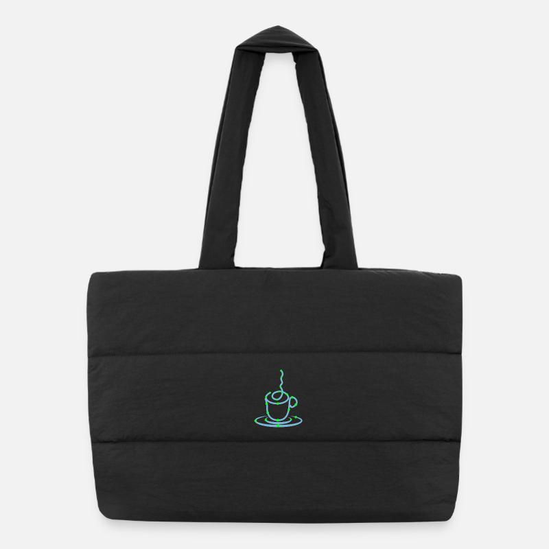 Coffee Cup Coffee Lovers Coffee Drinking Puffer Shopping Bag