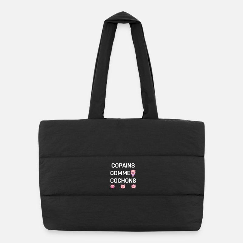 COPAINS COMME COCHONS - Sac shopping matelassé - noir