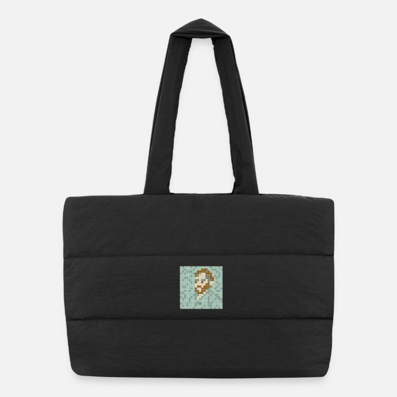 Van Gogh - Self portrait - PixelArt Self-Portrait Puffer Shopping Bag