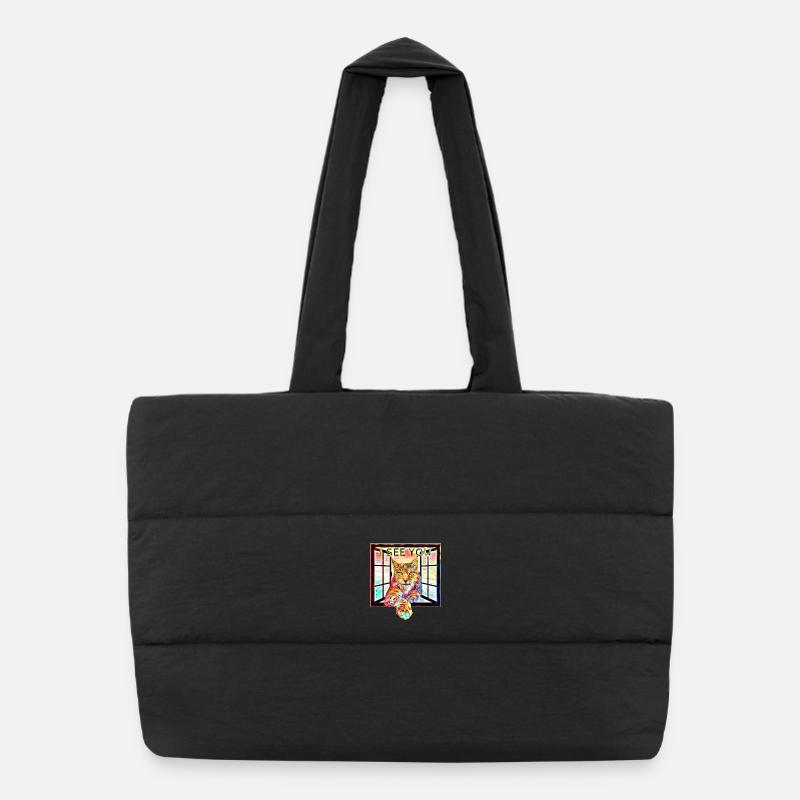 Le lynx avec sa perspective - Sac shopping matelassé - noir