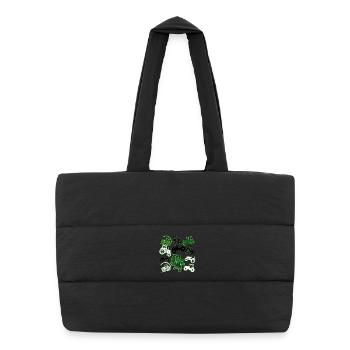 lots of tractors - Puffer Shopping Bag - black - Front