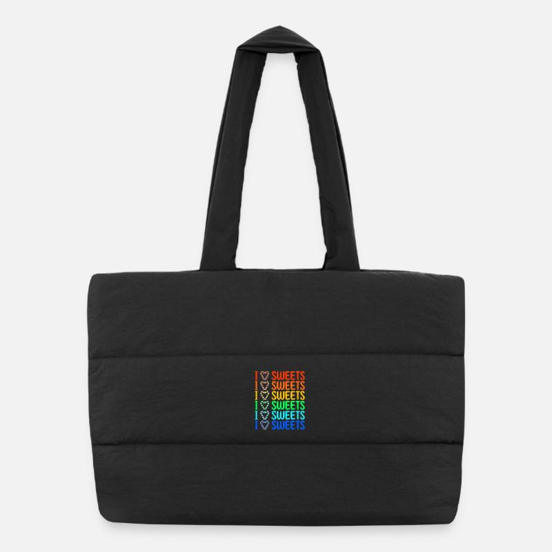 Dent sucrée J’adore les bonbons Déclaration Délicieux Sac shopping matelassé