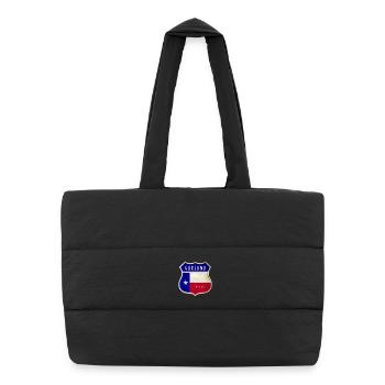 Garland Texas crest flag design - Puffer Shopping Bag - black - Front