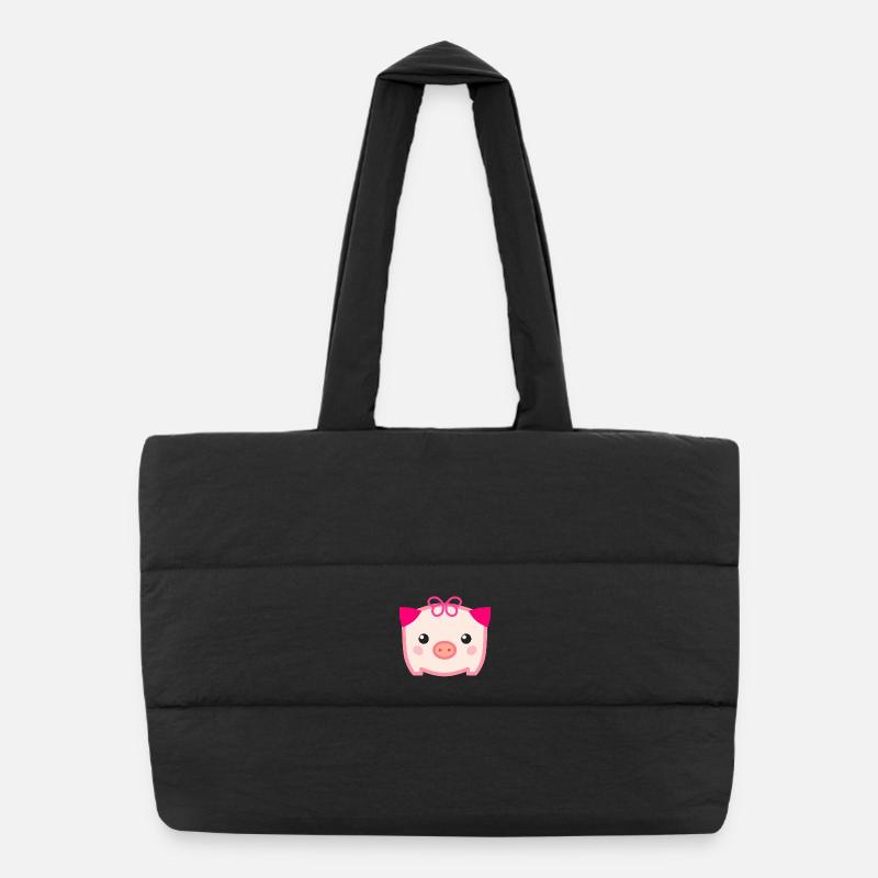 Cochon mignon Kawaii Sac shopping matelassé