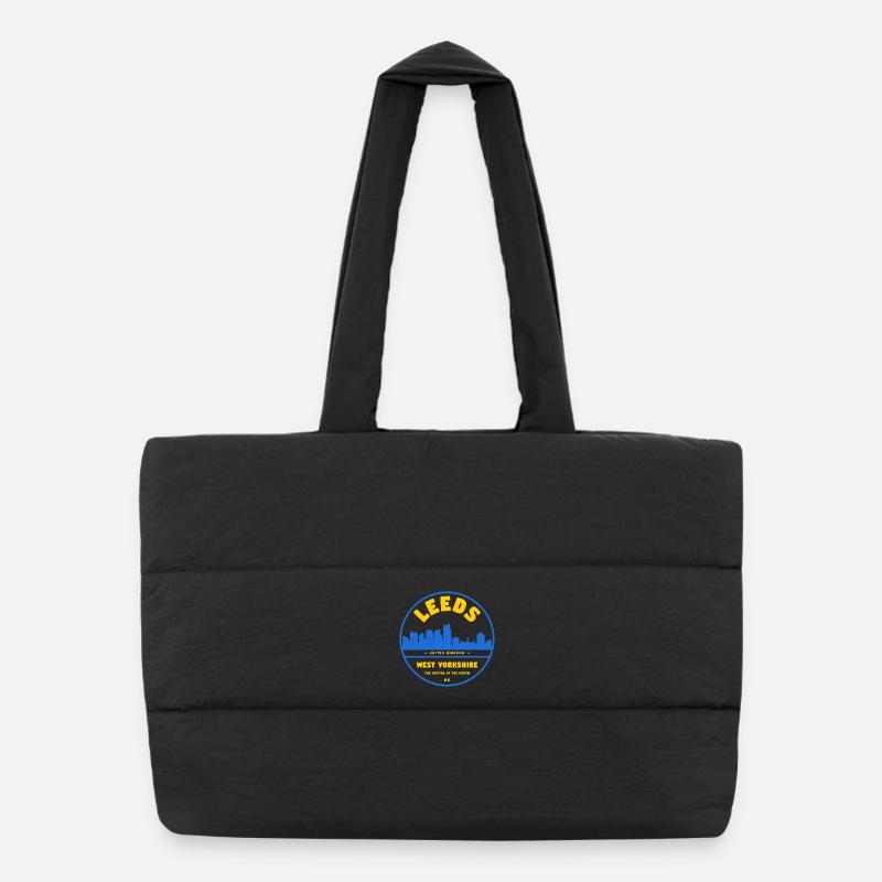 Leeds Skyline Stadtlogo West Yorkshire Puffer-Einkaufstasche