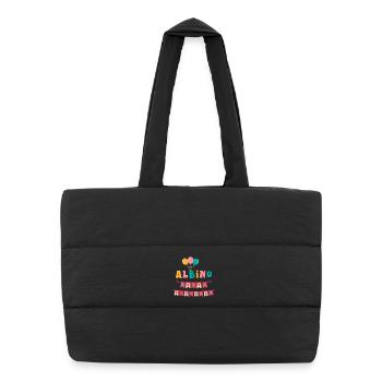 T-shirt joyeux anniversaire albinos - Sac shopping matelassé - noir - Devant
