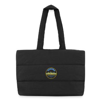 Verona Stadtlogo Skyline - Puffer-Einkaufstasche - Schwarz - Vorne