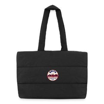 Quito Monasterio Retro Emblem 1534 - Puffer-Einkaufstasche - Schwarz - Vorne
