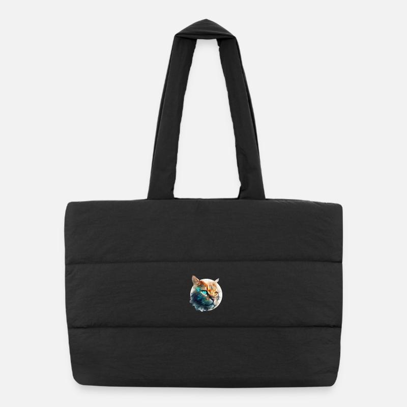 Beau chat avec deux couleurs d’yeux, hétérochromie Sac shopping matelassé
