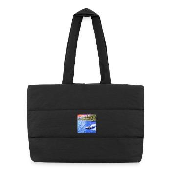 natural view - Puffer Shopping Bag - black - Front