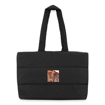 Cat Kitten Poster Square Cat Poster - Puffer Shopping Bag - black - Front