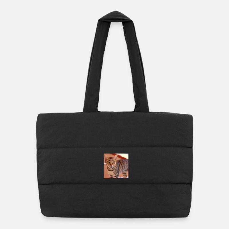 Cat Kitten Poster Square Cat Poster Puffer Shopping Bag