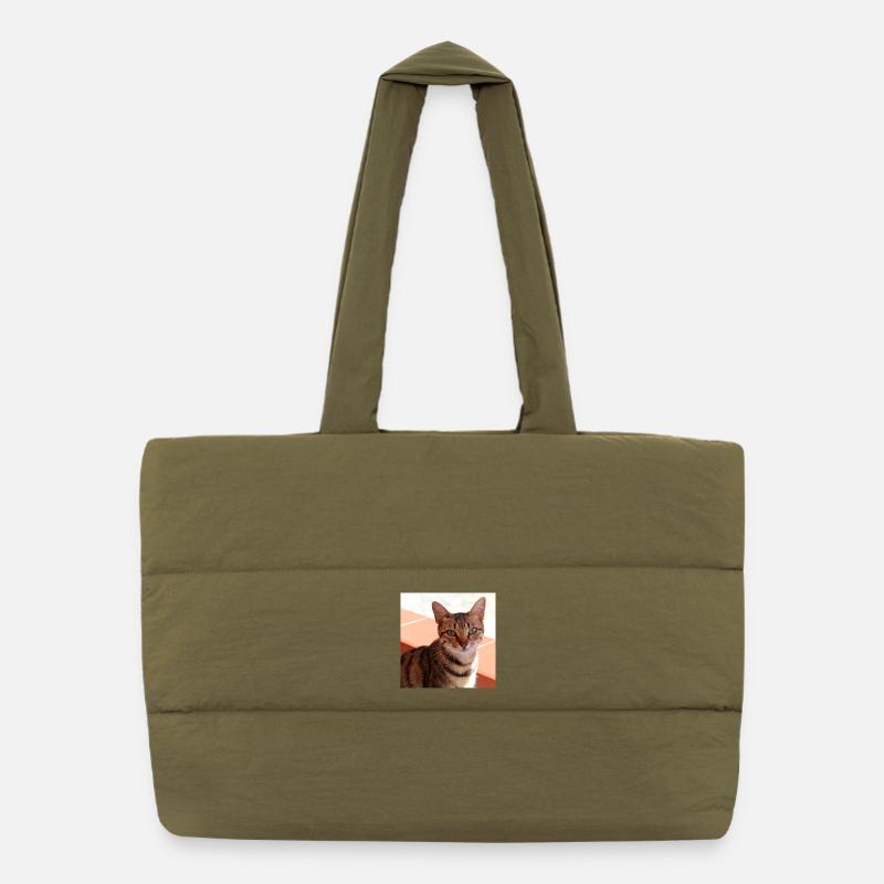 Cat Kitten Poster Square Cat Poster Puffer Shopping Bag