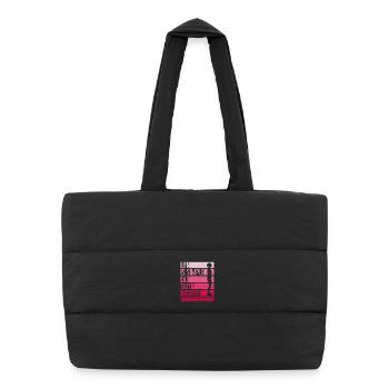 Leben ist einfach Burpees Design - Puffer-Einkaufstasche - Schwarz - Vorne