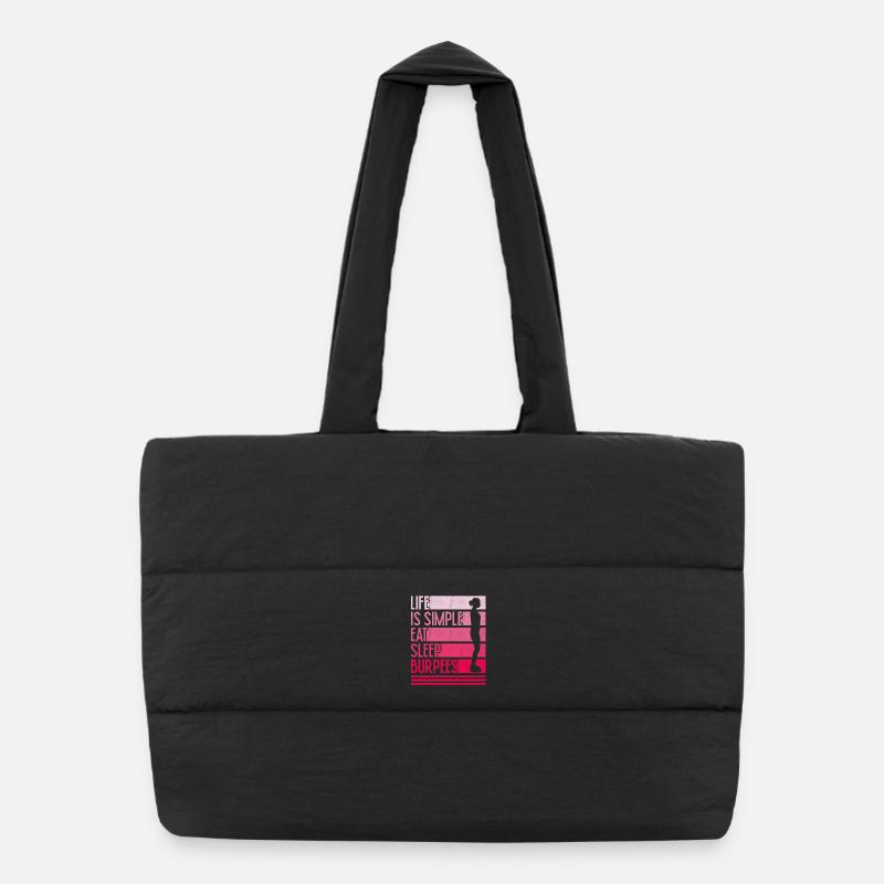 Leben ist einfach Burpees Design Puffer-Einkaufstasche