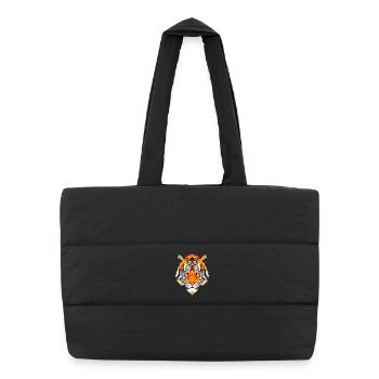 Stylized Tiger, Geometric - Puffer Shopping Bag - black - Front
