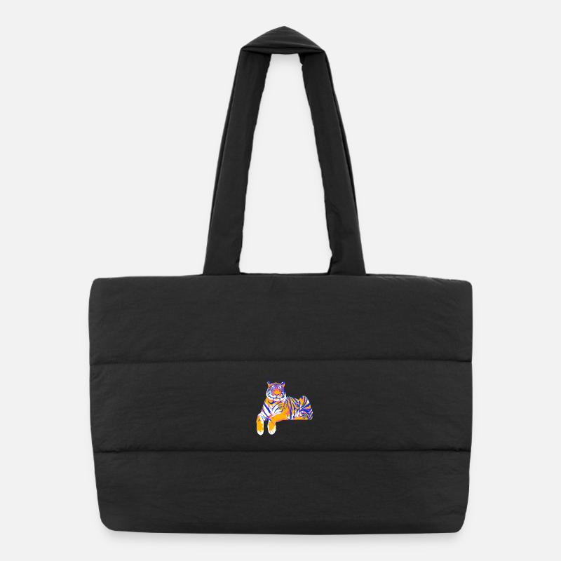 Tigre de peinture allongé Sac shopping matelassé