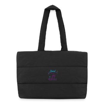 Braut JGA Line Art lustiger Spruch - Puffer-Einkaufstasche - Schwarz - Vorne