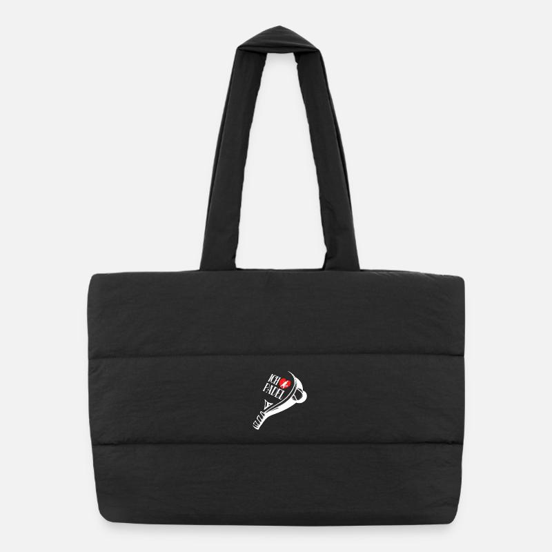 Heart I Love Padel Statement Player Training Puffer Shopping Bag