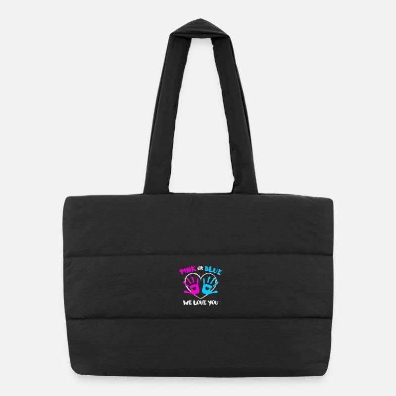 Déclaration des parents enceintes Bébé Bonheur Cœur de famille Sac shopping matelassé
