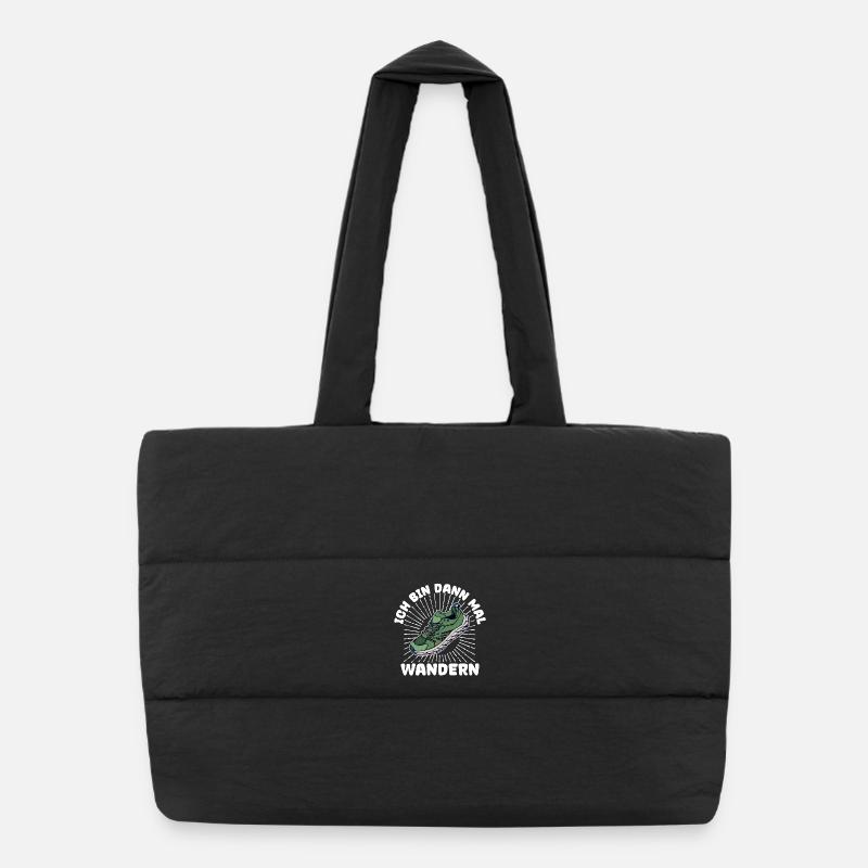 Wanderer Wandern Statement Klettern Naturliebhaber - Puffer-Einkaufstasche - Schwarz