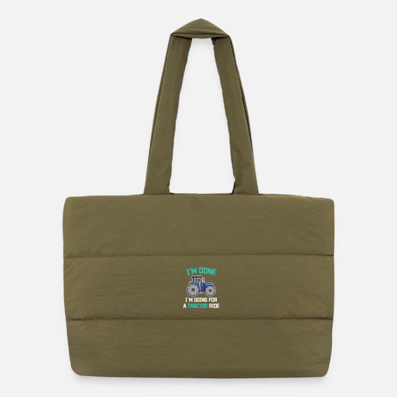 Biobauer Traktor Statement Kraftfahrzeug Bauernhof Puffer-Einkaufstasche