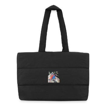 AIMEZ LA NATURE - Sac shopping matelassé - noir - Devant