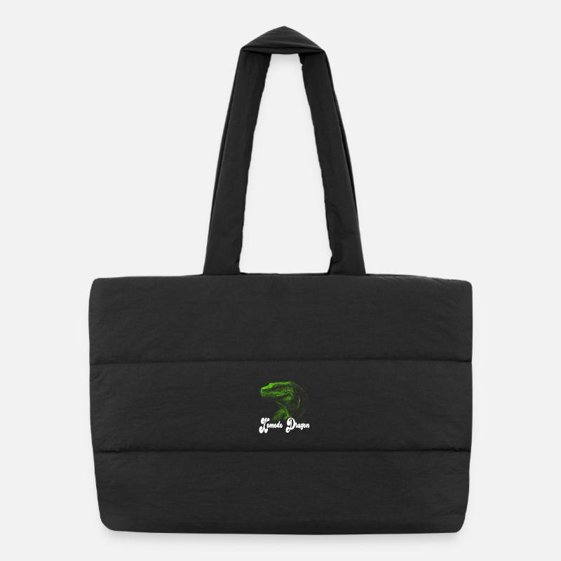 Motif du dragon de Komodo Sac shopping matelassé