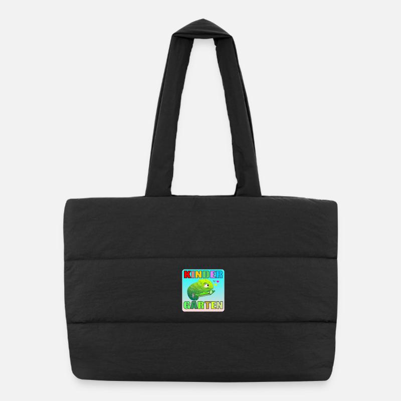 KINDERGARTEN KIND TIERE AMPHIBIE - Puffer-Einkaufstasche - Schwarz