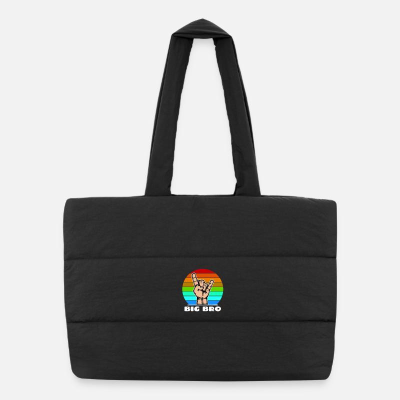 Big Brother Brother's Heart Cool Saying Bro Puffer Shopping Bag
