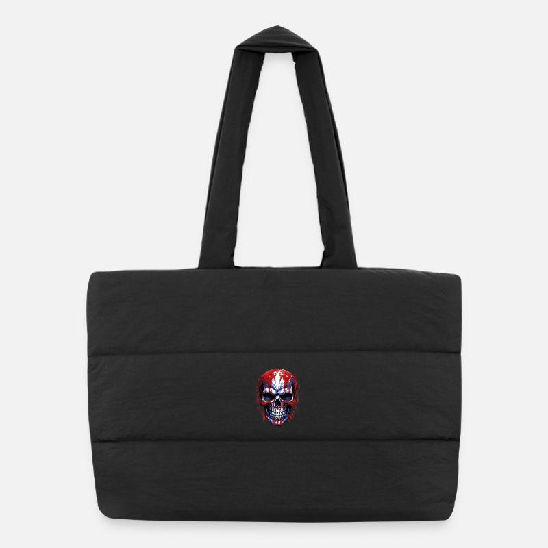 Flags Skull Graphic Puffer Shopping Bag