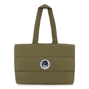 Pinguin mit Sonnenbrille und Strohhalm durch Eis - Puffer-Einkaufstasche - safari Green - Vorne
