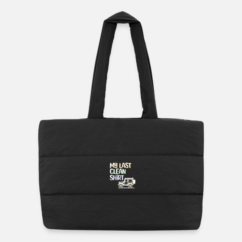 Camper Randonneur Déclaration Camping Caravane - Sac shopping matelassé - noir