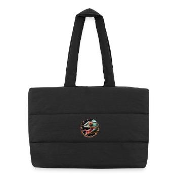 Das Chamäleon hat Hunger auf Insekten - Puffer-Einkaufstasche - Schwarz - Vorne