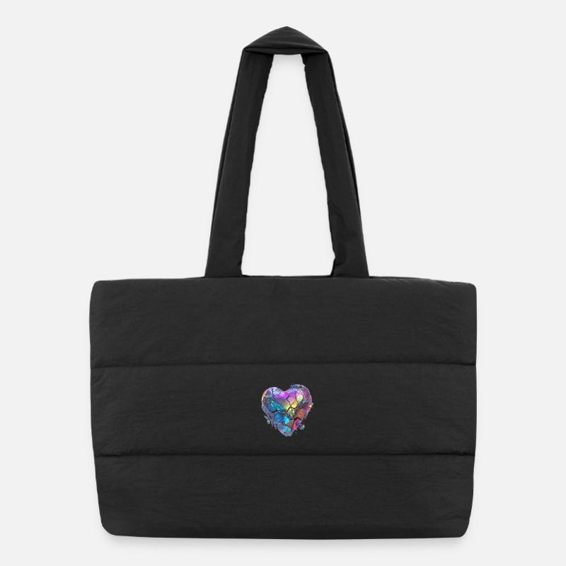 broken heart of stone Puffer Shopping Bag