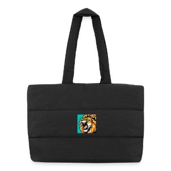 Lion Pop Art - Puffer Shopping Bag - black - Front