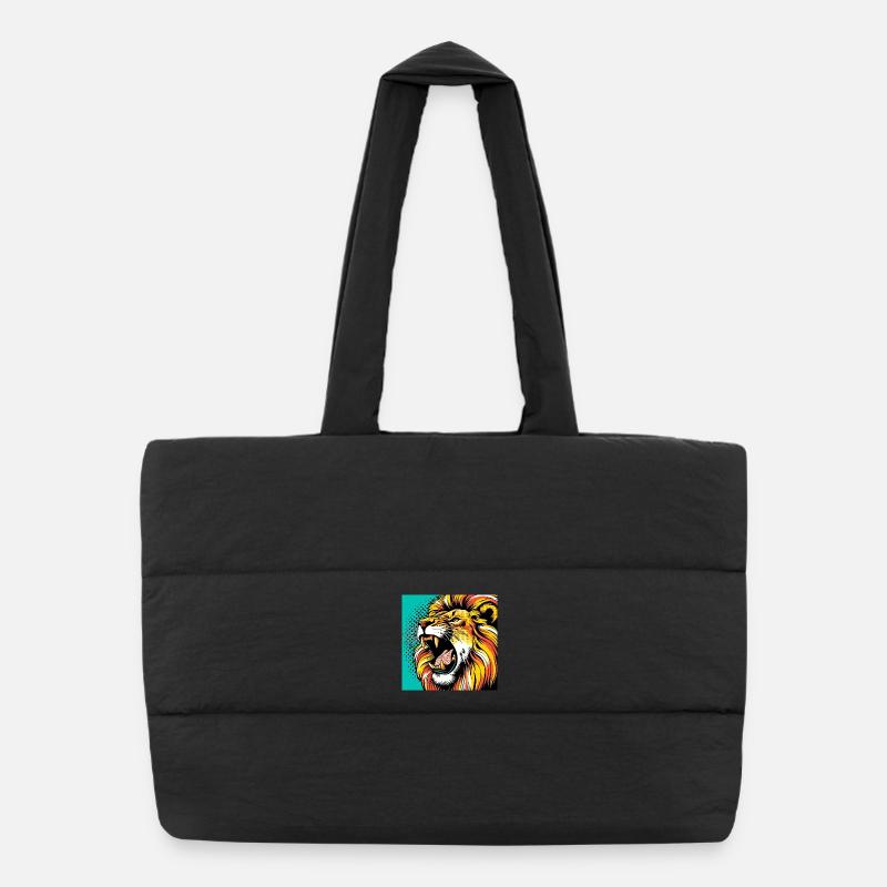 Lion Pop Art Sac shopping matelassé